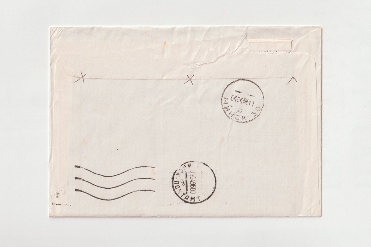 a piece of paper with a stamp on it