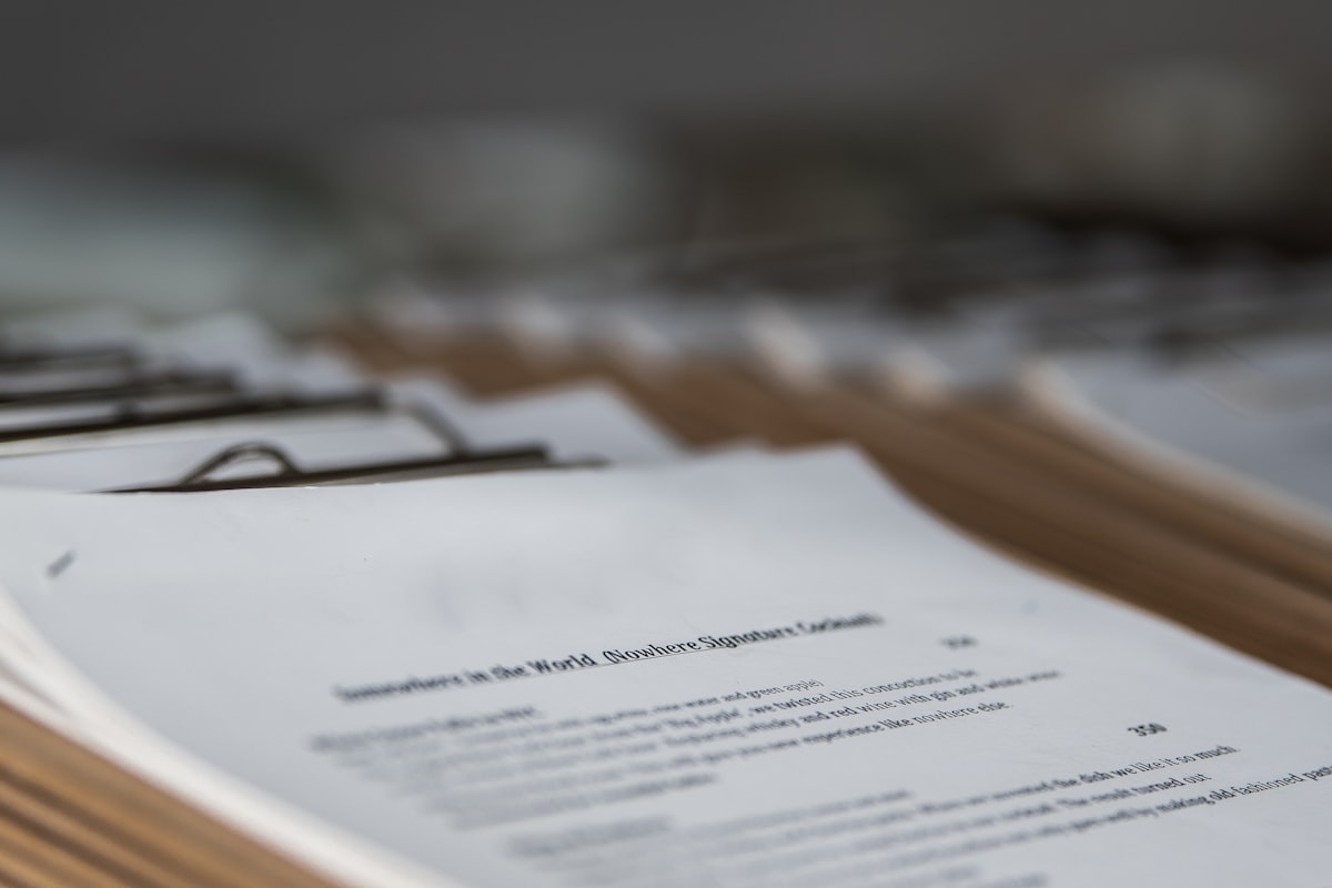 restaurant menus on clipboards close up